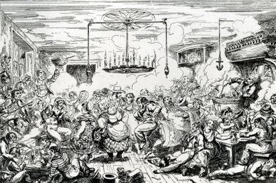 Sailors Carousing, or a Peep in the Long Room, 1825 by George Cruikshank